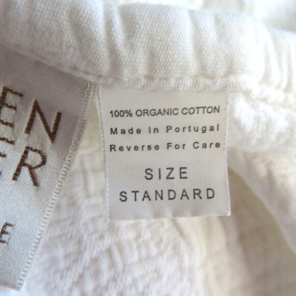 Eileen Fisher Matelassé Pillow Sham White Organic Cotton 1 One Standard Size - Picture 5 of 16